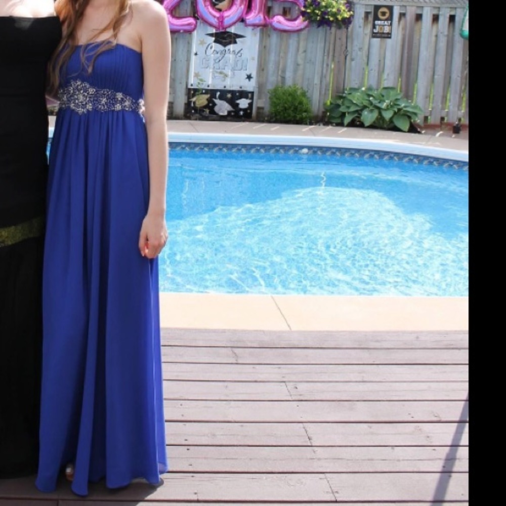 Fiesta Fashion -A-Line Royal Blue Formal Dress -XS